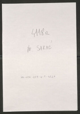 Sakać. Policijski karton