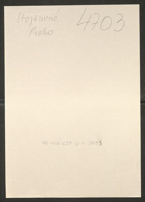 Stojanović, Proko, 6.6.1885. Policijski karton