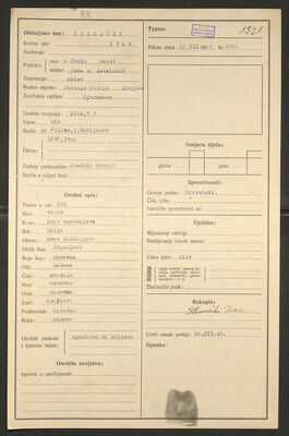 Strmečki, Ivan, 1914. Policijski karton