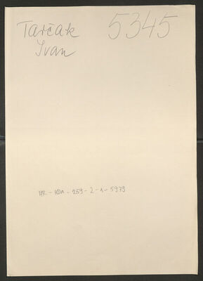 Tarčak, Ivan, 18.6.1904. Policijski karton