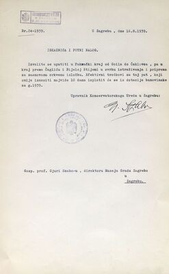 Gjuro Szabo, iskaznica i putni nalog