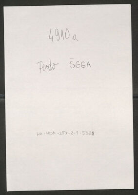 Šega, Ferdo, 22.5.1874. Policijski karton