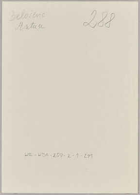 Belošević, Antun, 31.3.1898. Policijski karton