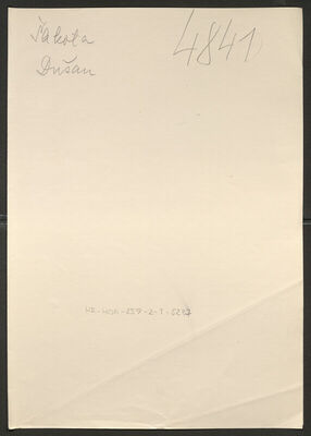 Šakota, Dušan, 7.2.1912. Policijski karton