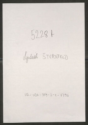 Šternfeld, Ljudevit, 6.5.1884. Policijski karton