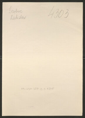 Serbuc, Ladislav, 9.8.1908. Policijski karton