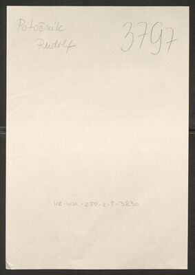 Potočnik, Rudolf, 1923. Policijski karton