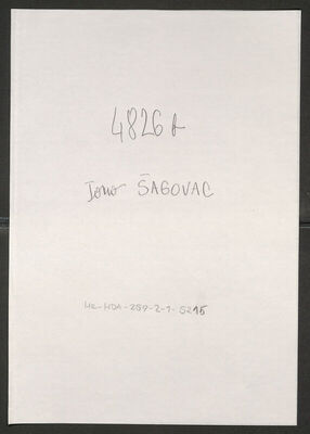 Šagovac, Tomo, 1886. Policijski karton