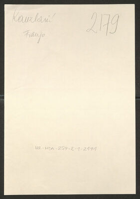 Kauzlarić, Franjo, 30.11.1912. Policijski karton