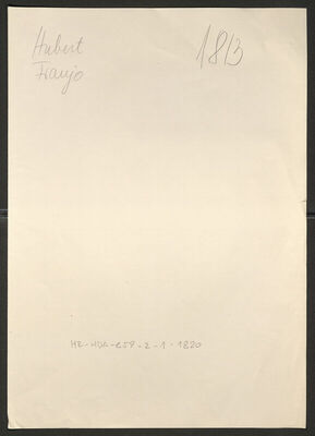 Hubert, Franjo, 23.6.1909. Policijski karton