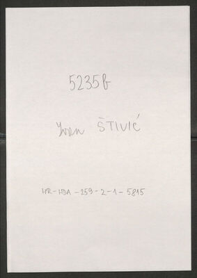 Štivić, Ivan, 12.5.1912. Policijski karton