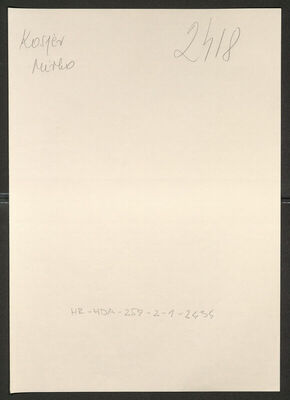 Kosjer, Mirko, 25.6.1913. Policijski karton