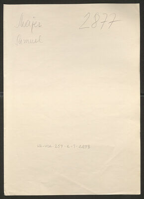 Majer, Samuel, 2.6.1901. Policijski karton