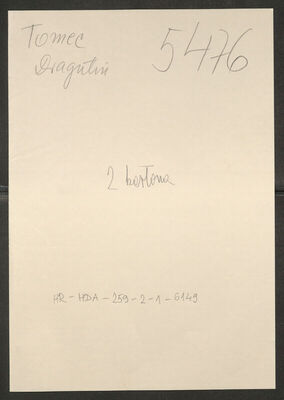 Tomec, Dragutin, 13.10.1914. Policijski karton