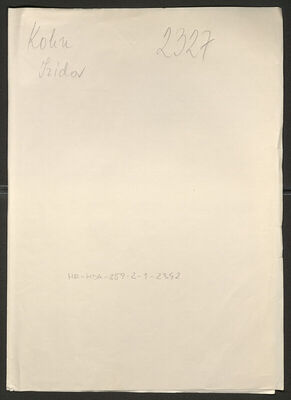 Kohn, Izidor, 30.9.1897. Policijski karton