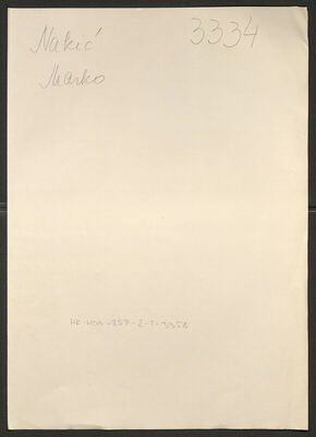 Nakić, Marko, 13.4.1920. Policijski karton