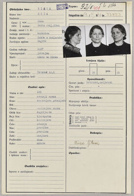 Blum, Ruža, 1887. Policijski karton