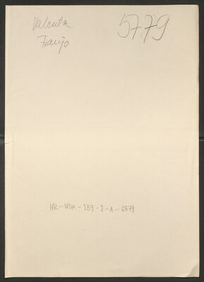 Valenta, Franjo, 14.2.1908. Policijski karton