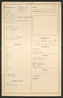 Šarić, Ivan. Policijski karton