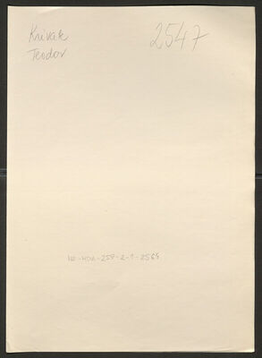 Krivak, Teodor, 25.1.1900. Policijski karton