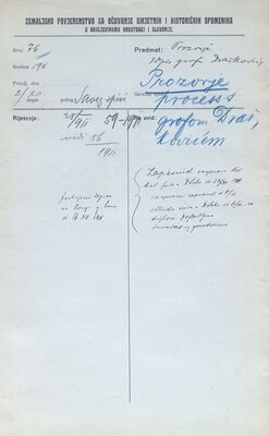 Prozorje (Dugo Selo) - sudski proces s grofom Jankom Draškovićem