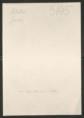 Milatić, Juraj, 1909. Policijski karton