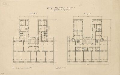 Stambena i trgovačka zgrada za eksploataciju drva, tlocrt/treći kat i polukat