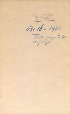 Trebovanje, srpanj - rujan 1932.