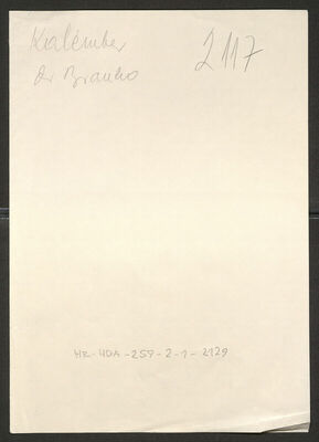 Kalember, Branko, 8.8.1895. Policijski karton