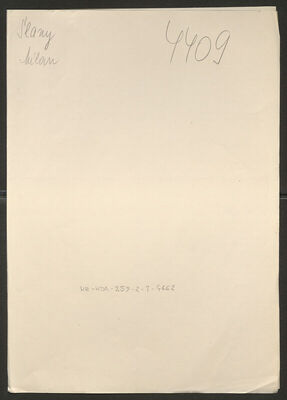 Slany, Milan, 3.10.1913. Policijski karton