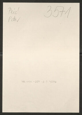 Peić, Petar, 1899. Policijski karton