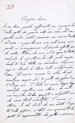 Br. 20 – Cara Amica! = Draga prijateljice!, pismo