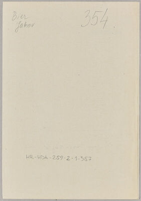 Bier, Jakov, 30.4.1875. Policijski karton