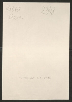 Kolibaš, Slava rođ. Thaler, 20.1.1907. Policijski karton