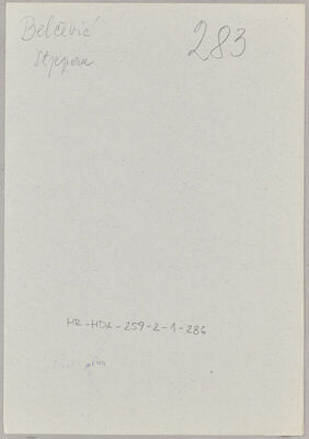 Belčević, Stjepan, 5.9.1908. Policijski karton