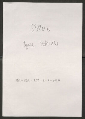 Terihaj, Ignac, 1892. Policijski karton