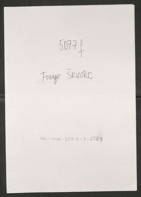 Škvorc, Franjo, 10.3.1902. Policijski karton