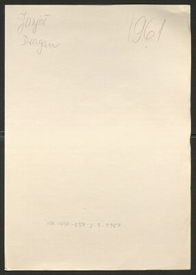 Janjoš, Dragan, 8.5.1911. Policijski karton