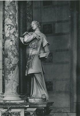 Varaždinske Toplice - oltar sv. Barbare, kip sv. Stjepana