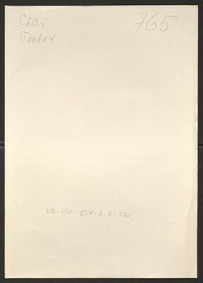 Czar, Teodor, 14.6.1900. Policijski karton