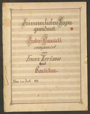 F. Krežma: Erstes Quartett, Opus I