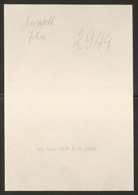 Mansell, John, 29.6.1913. Policijski karton