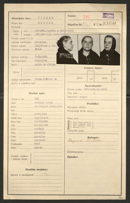 Pisker, Regina, 7.9.1883. Policijski karton