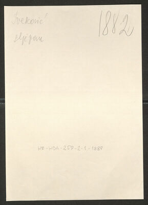 Iveković, Stjepan, 31.8.1911. Policijski karton