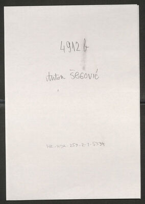 Šegović, Anton, 15.8.1914. Policijski karton