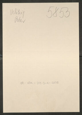 Velikij, Petar, 23.9.1903. Policijski karton