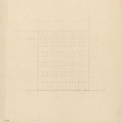Stambena i trgovačka zgrada za eksploataciju drva, studija pročelja