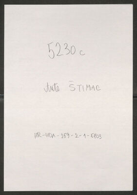 Štimac, Ante, 15.9.1906. Policijski karton