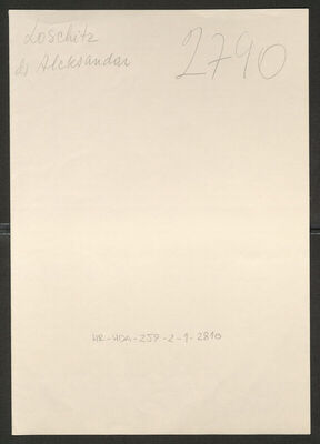 Loschitz, Aleksandar, 2.3.1876. Policijski karton