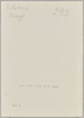 Belulović, Franjo, 1910. Policijski karton